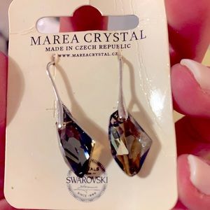 Swarovski stone pendant earrings